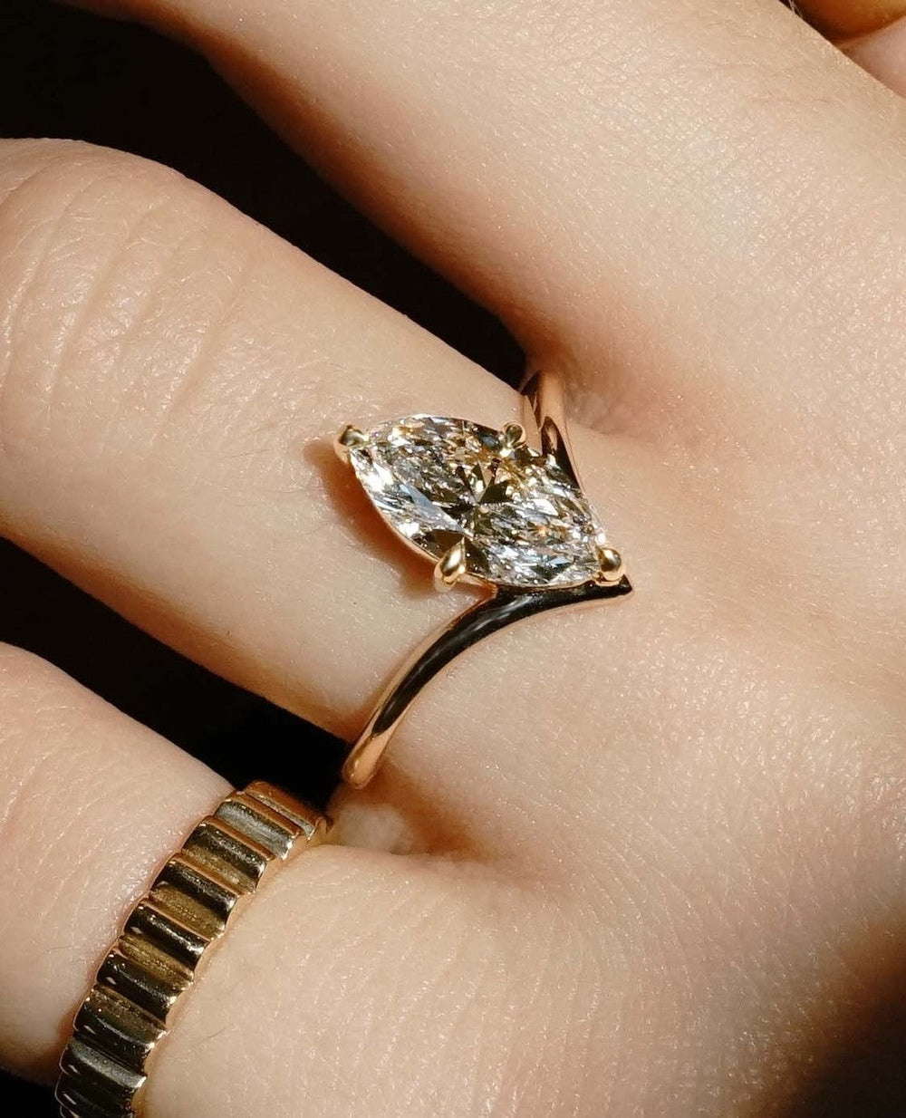 Marquise Cut Labgrown Engagement Ring, Wedding Ring