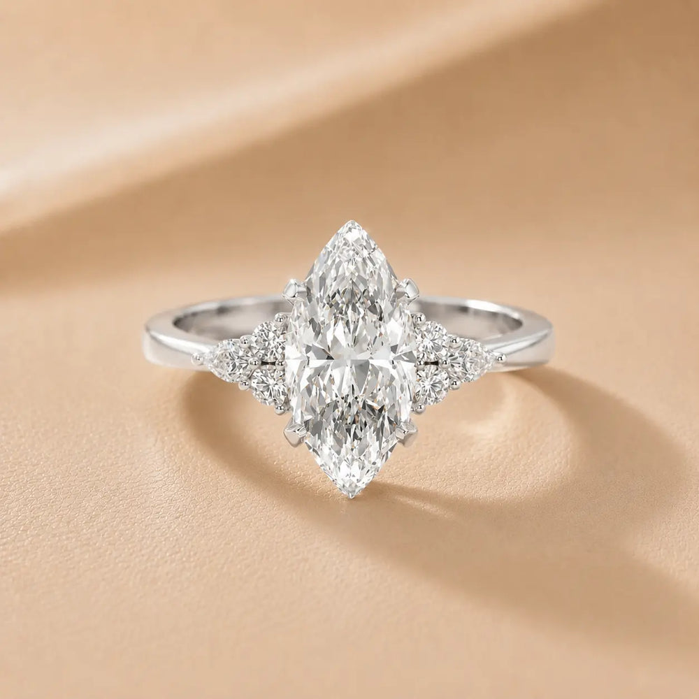 Amelia Three Stone Princess Diamond Engagement Ring