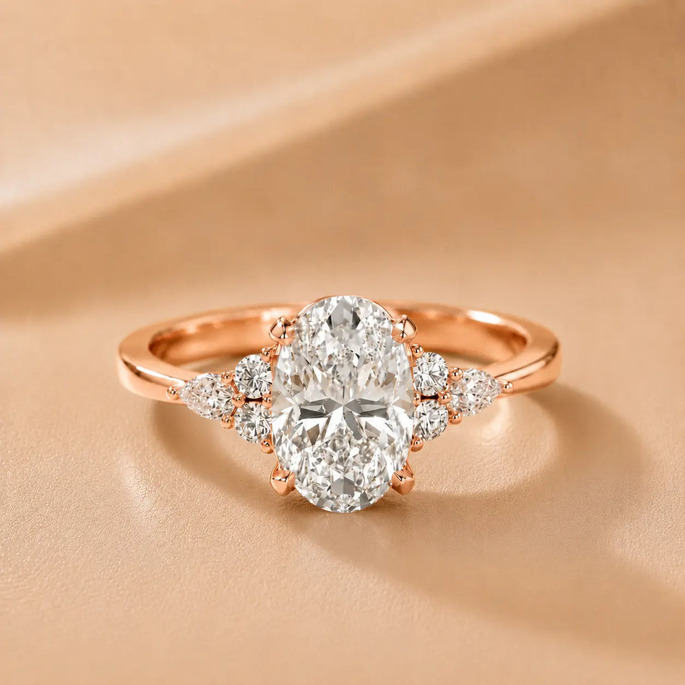 Amelia Three Stone Princess Diamond Engagement Ring