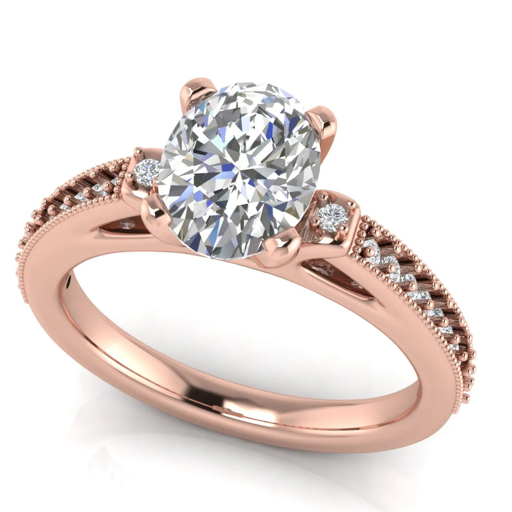 Vintage-Inspired Solitaire Ring with Accent Stone Details
