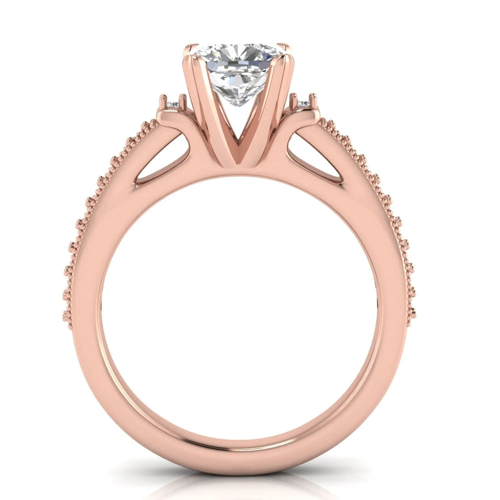 Vintage-Inspired Solitaire Ring with Accent Stone Details
