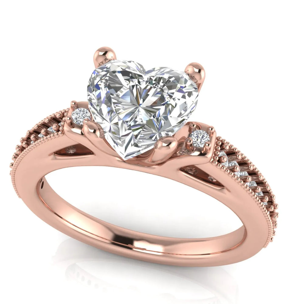 Vintage-Inspired Solitaire Ring with Accent Stone Details