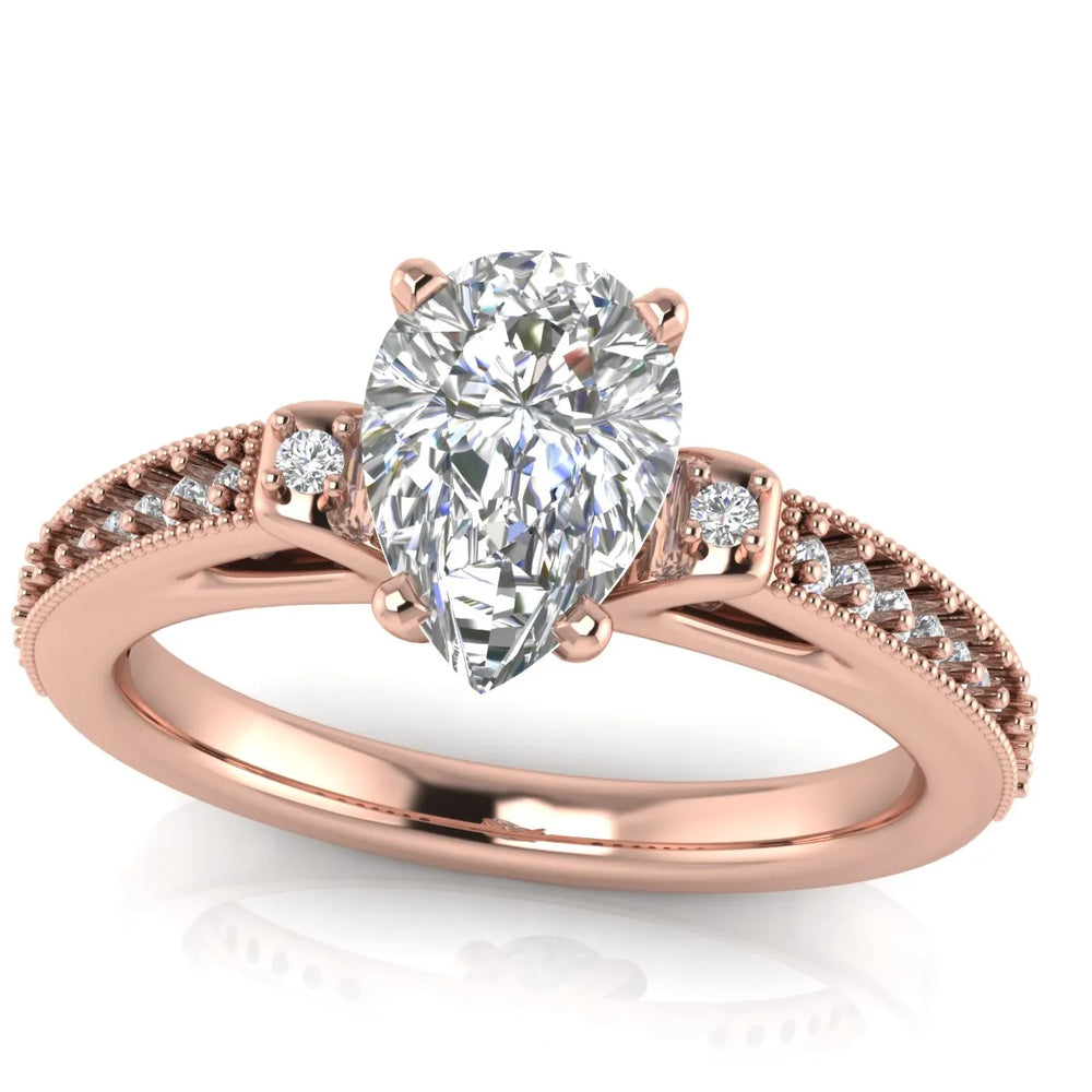 Vintage-Inspired Solitaire Ring with Accent Stone Details