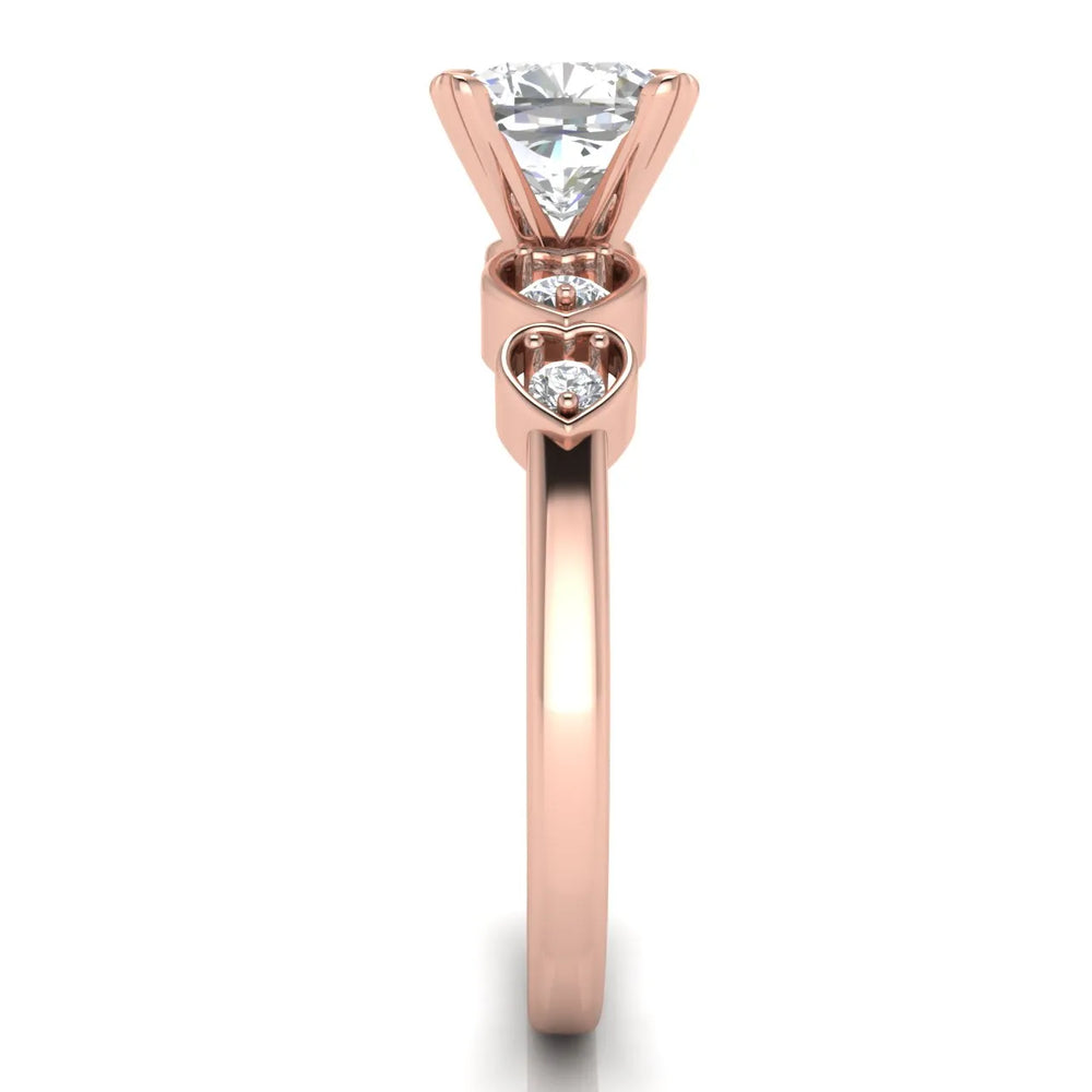 Classic Solitaire Ring with Vintage-Inspired Accent Details