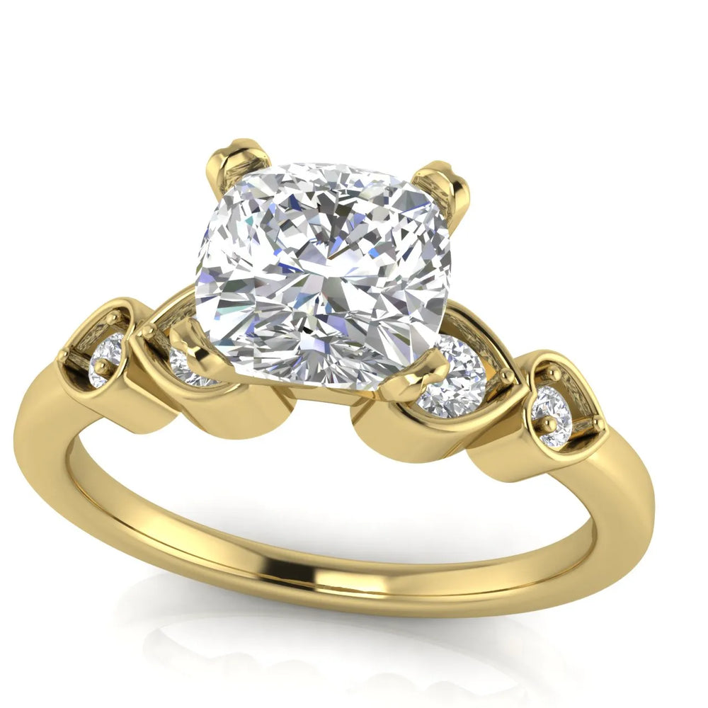 Classic Solitaire Ring with Vintage-Inspired Accent Details