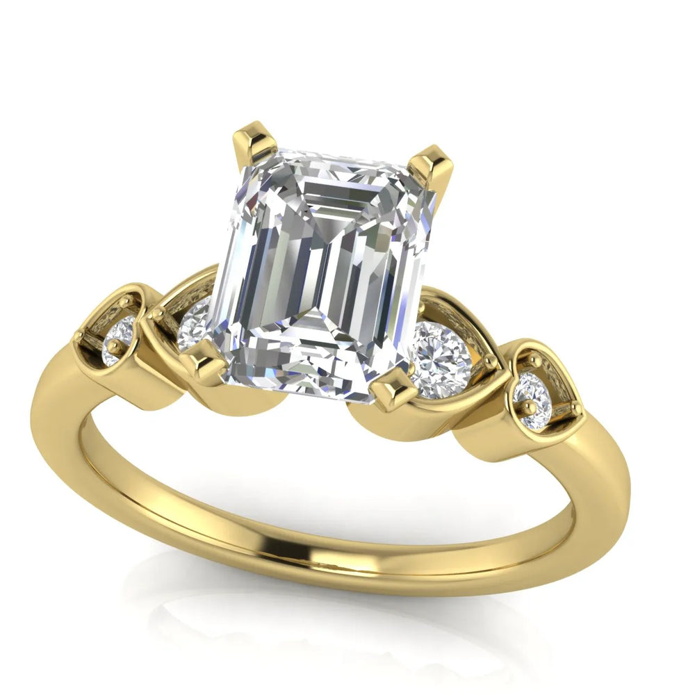 Classic Solitaire Ring with Vintage-Inspired Accent Details