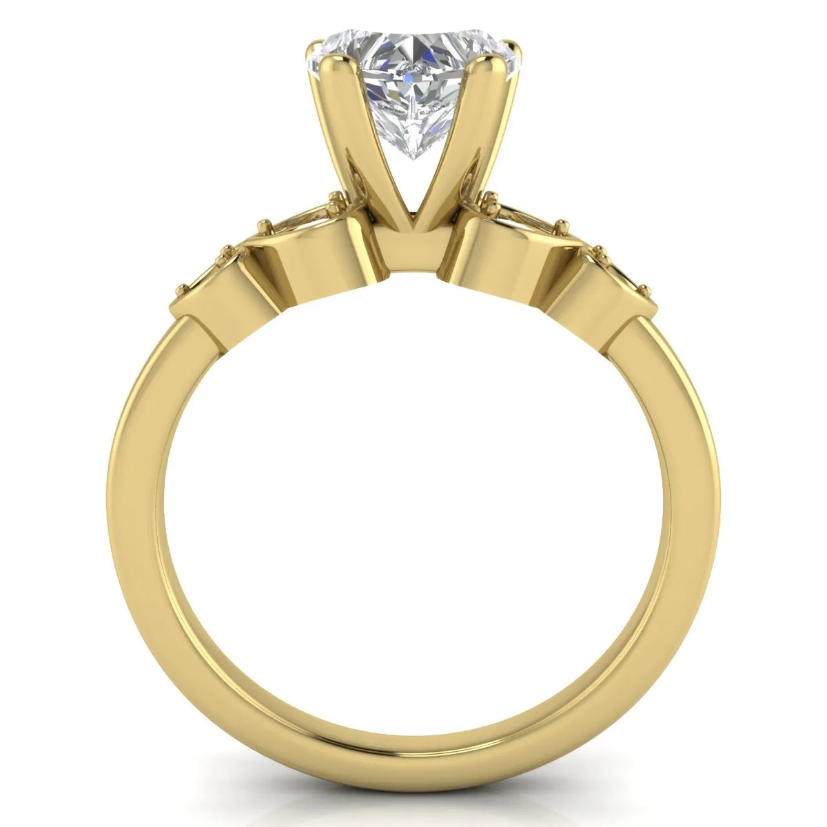 Classic Solitaire Ring with Vintage-Inspired Accent Details