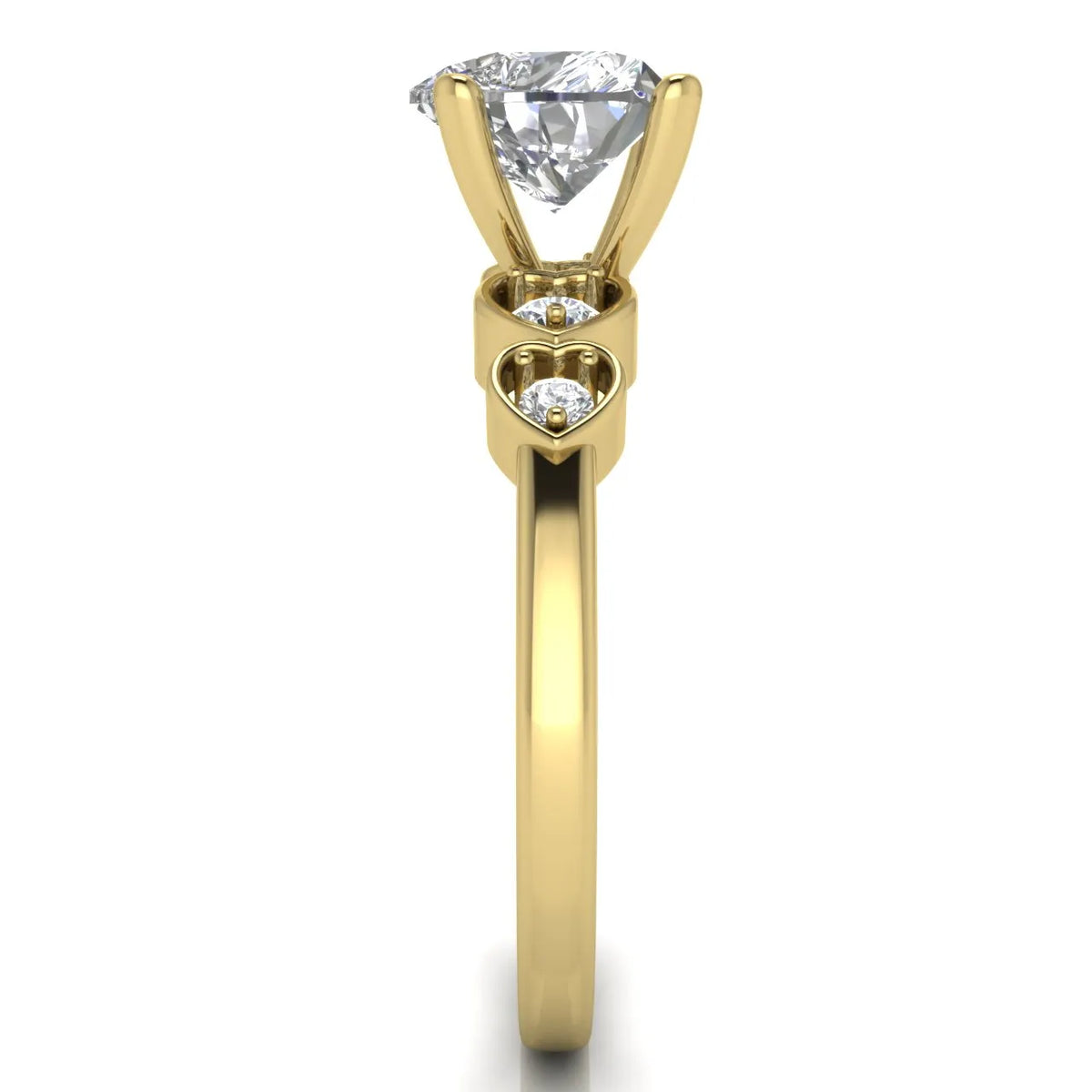 Classic Solitaire Ring with Vintage-Inspired Accent Details