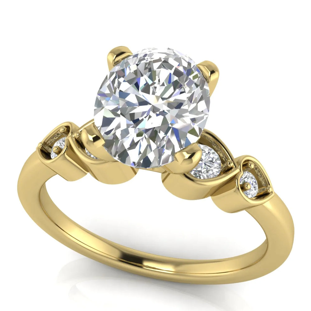 Classic Solitaire Ring with Vintage-Inspired Accent Details