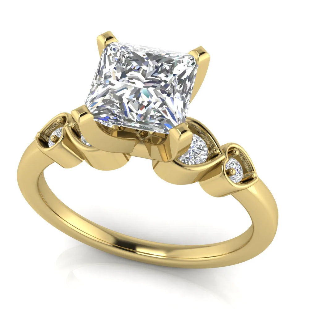 Classic Solitaire Ring with Vintage-Inspired Accent Details