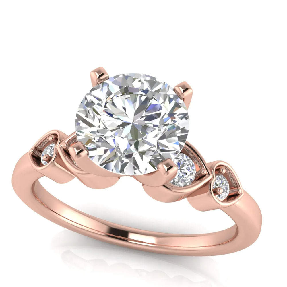Classic Solitaire Ring with Vintage-Inspired Accent Details