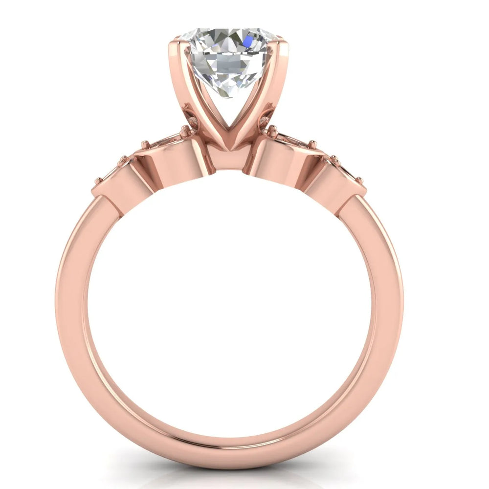 Classic Solitaire Ring with Vintage-Inspired Accent Details