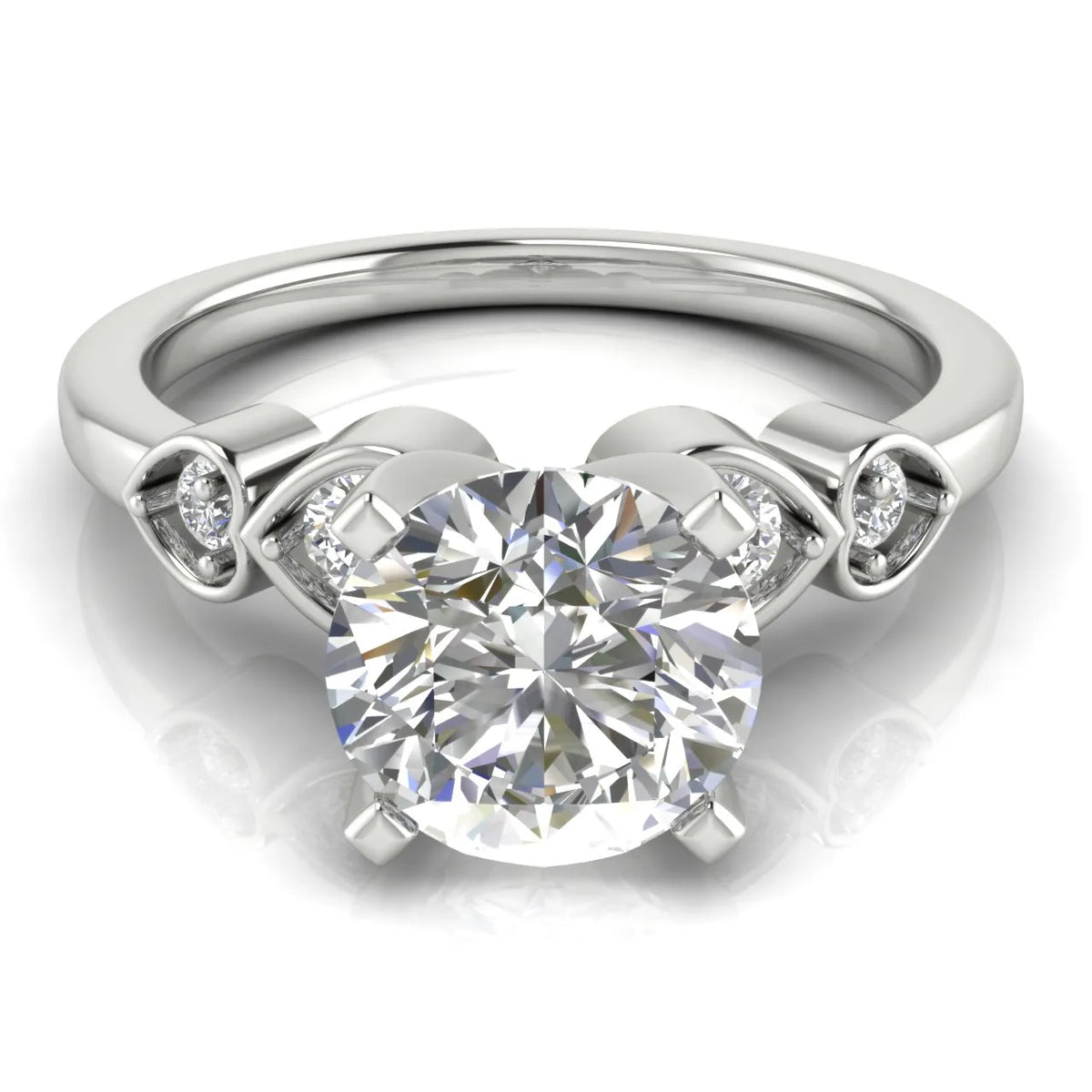 Classic Solitaire Ring with Vintage-Inspired Accent Details
