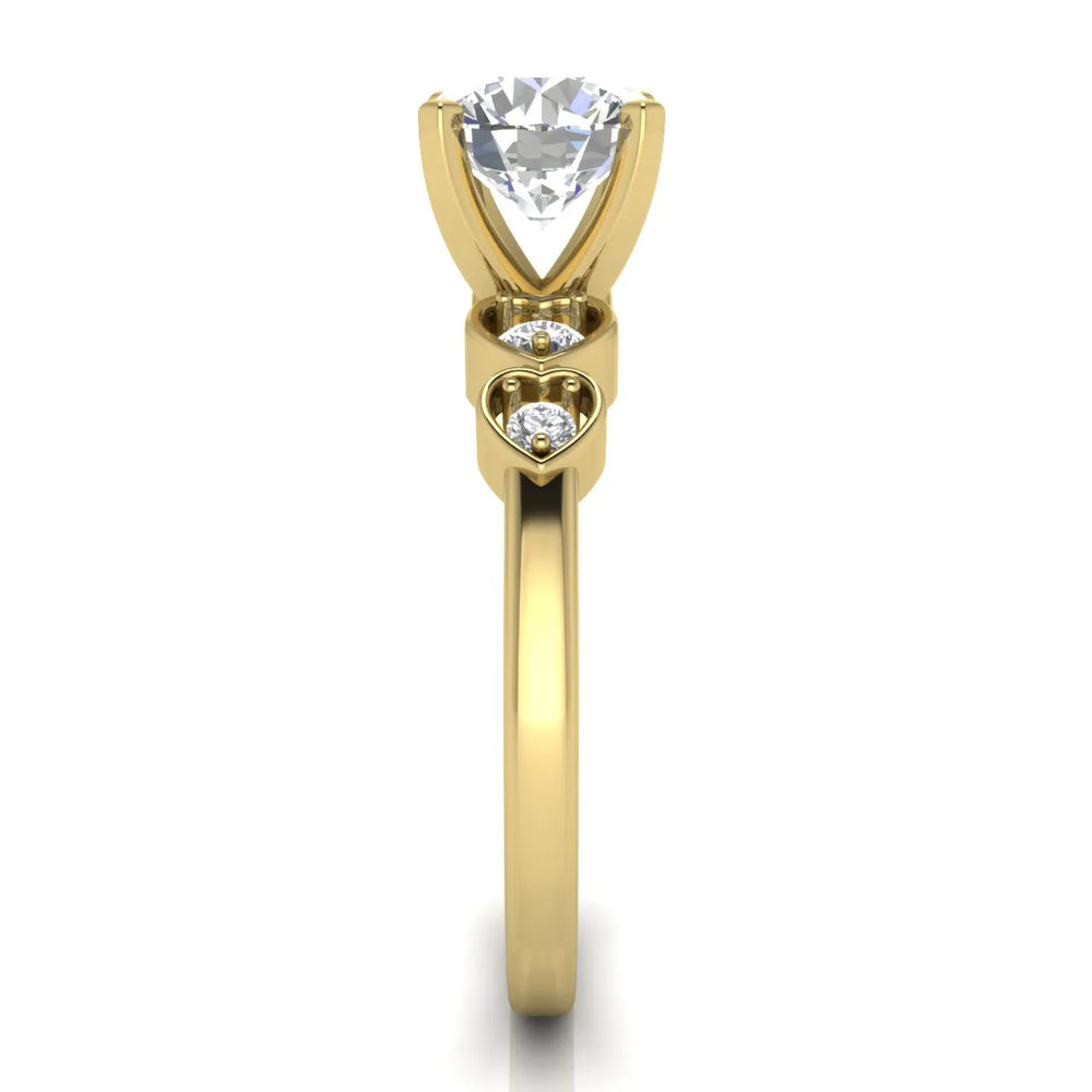 Classic Solitaire Ring with Vintage-Inspired Accent Details