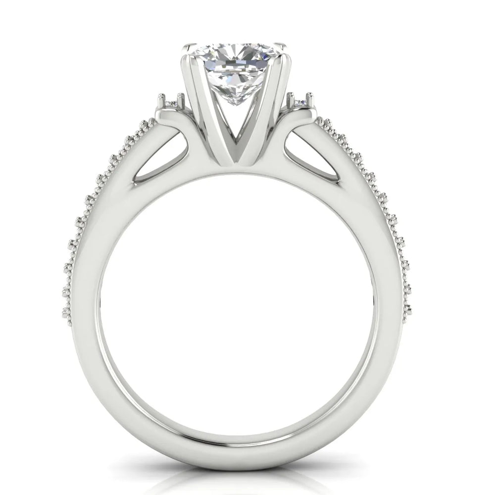 Vintage-Inspired Solitaire Ring with Accent Stone Details