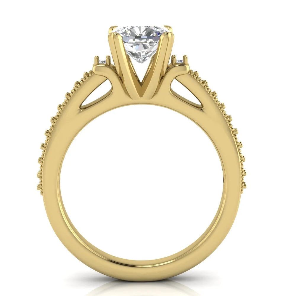 Vintage-Inspired Solitaire Ring with Accent Stone Details