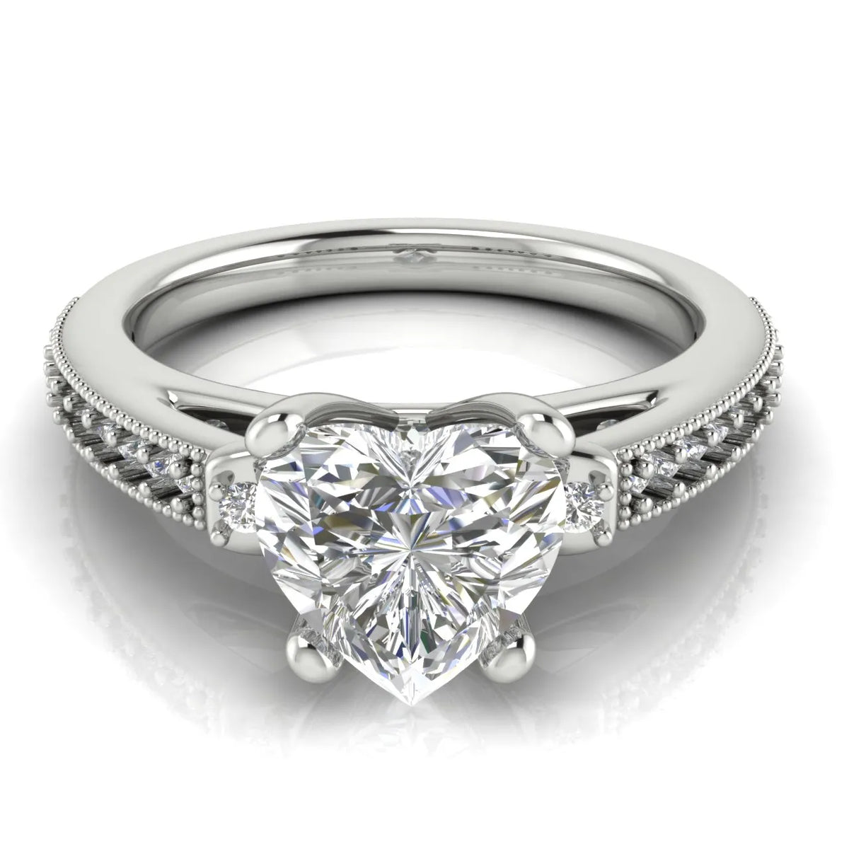Vintage-Inspired Solitaire Ring with Accent Stone Details