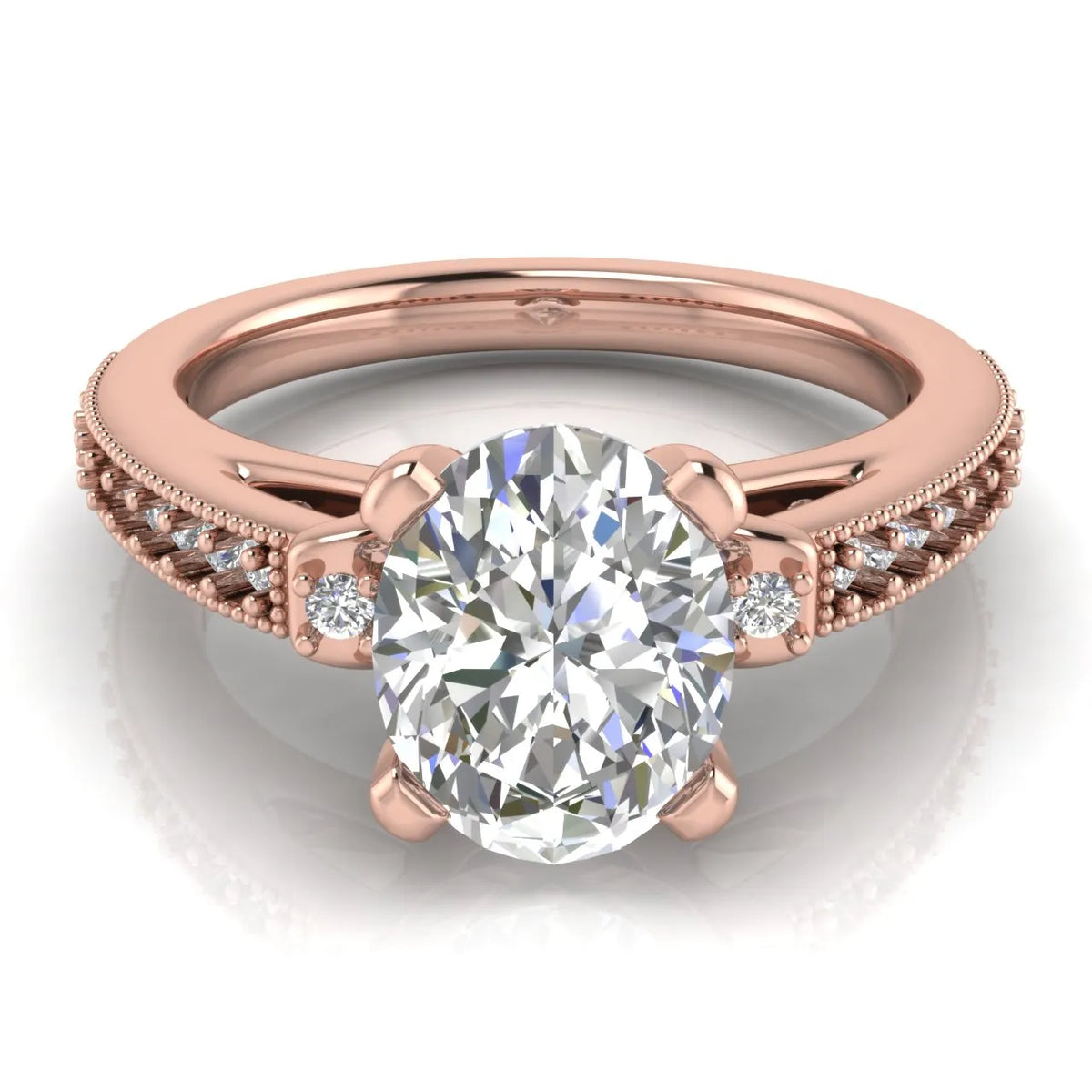 Vintage-Inspired Solitaire Ring with Accent Stone Details