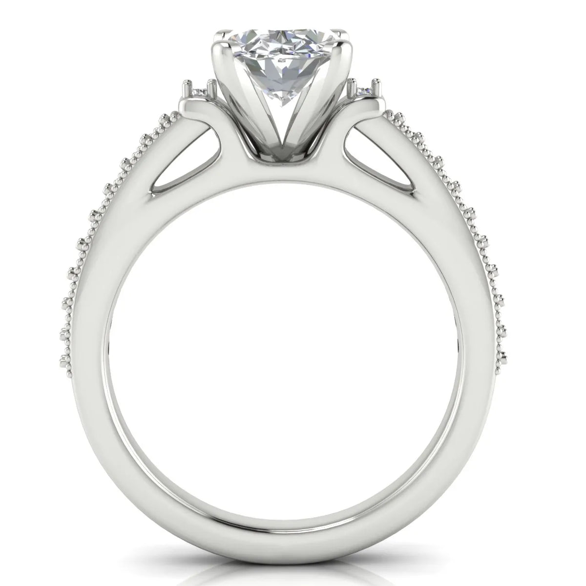 Vintage-Inspired Solitaire Ring with Accent Stone Details