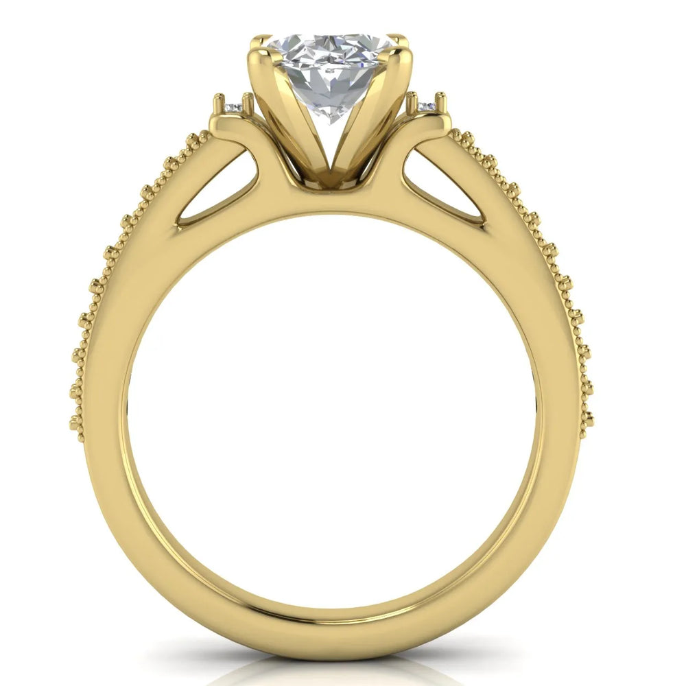 Vintage-Inspired Solitaire Ring with Accent Stone Details