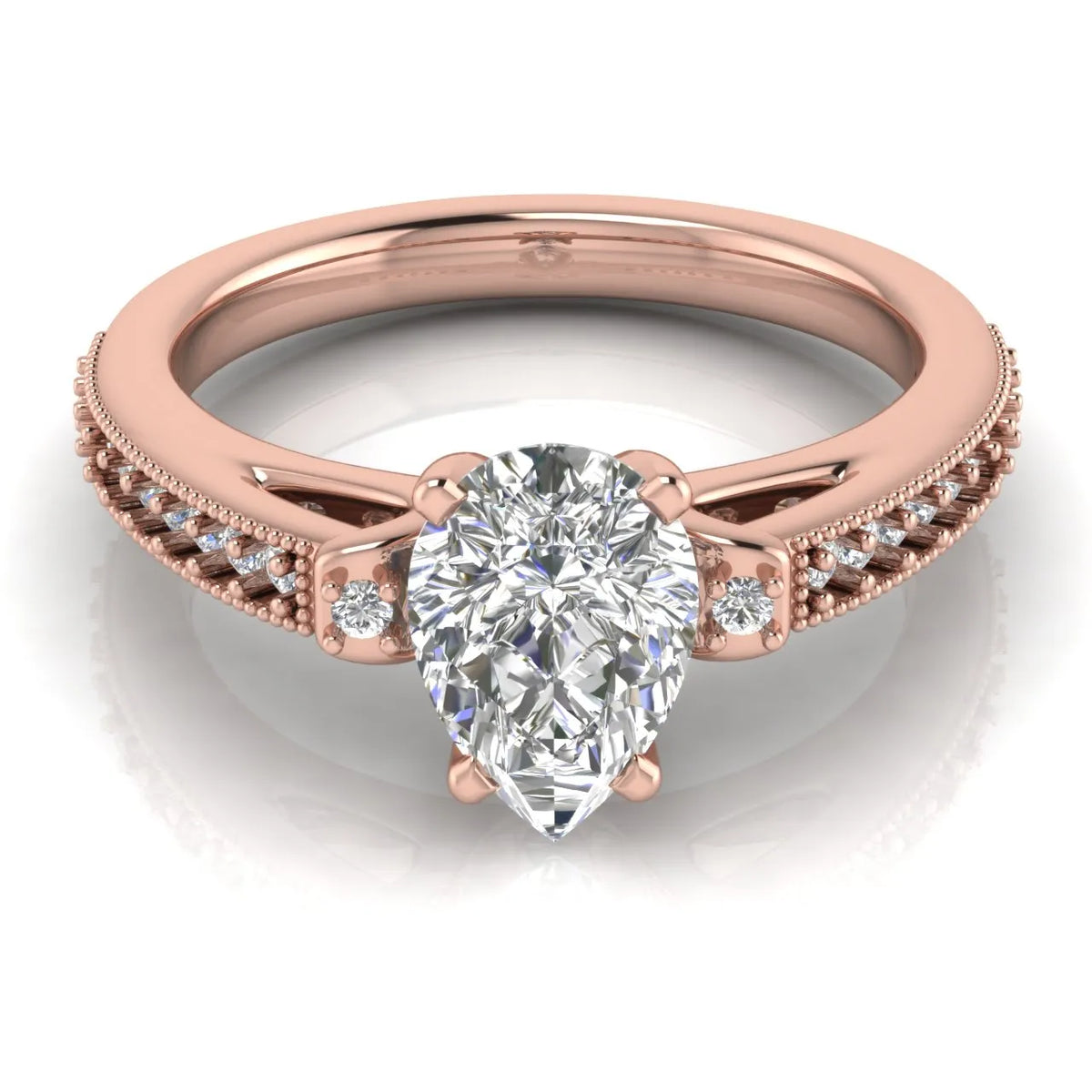 Vintage-Inspired Solitaire Ring with Accent Stone Details