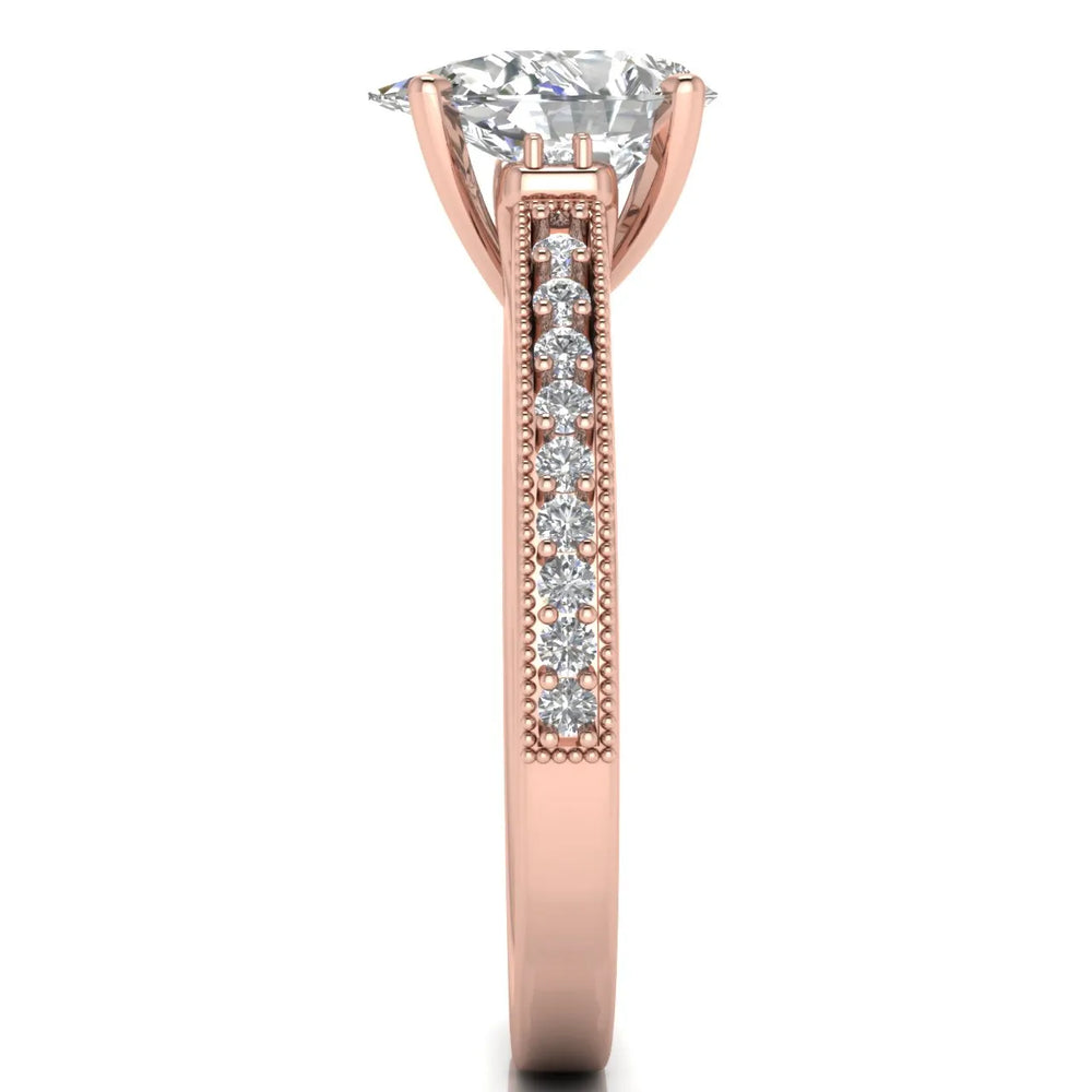 Vintage-Inspired Solitaire Ring with Accent Stone Details