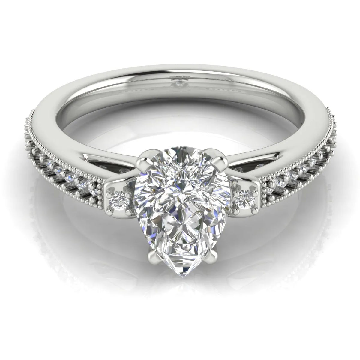 Vintage-Inspired Solitaire Ring with Accent Stone Details