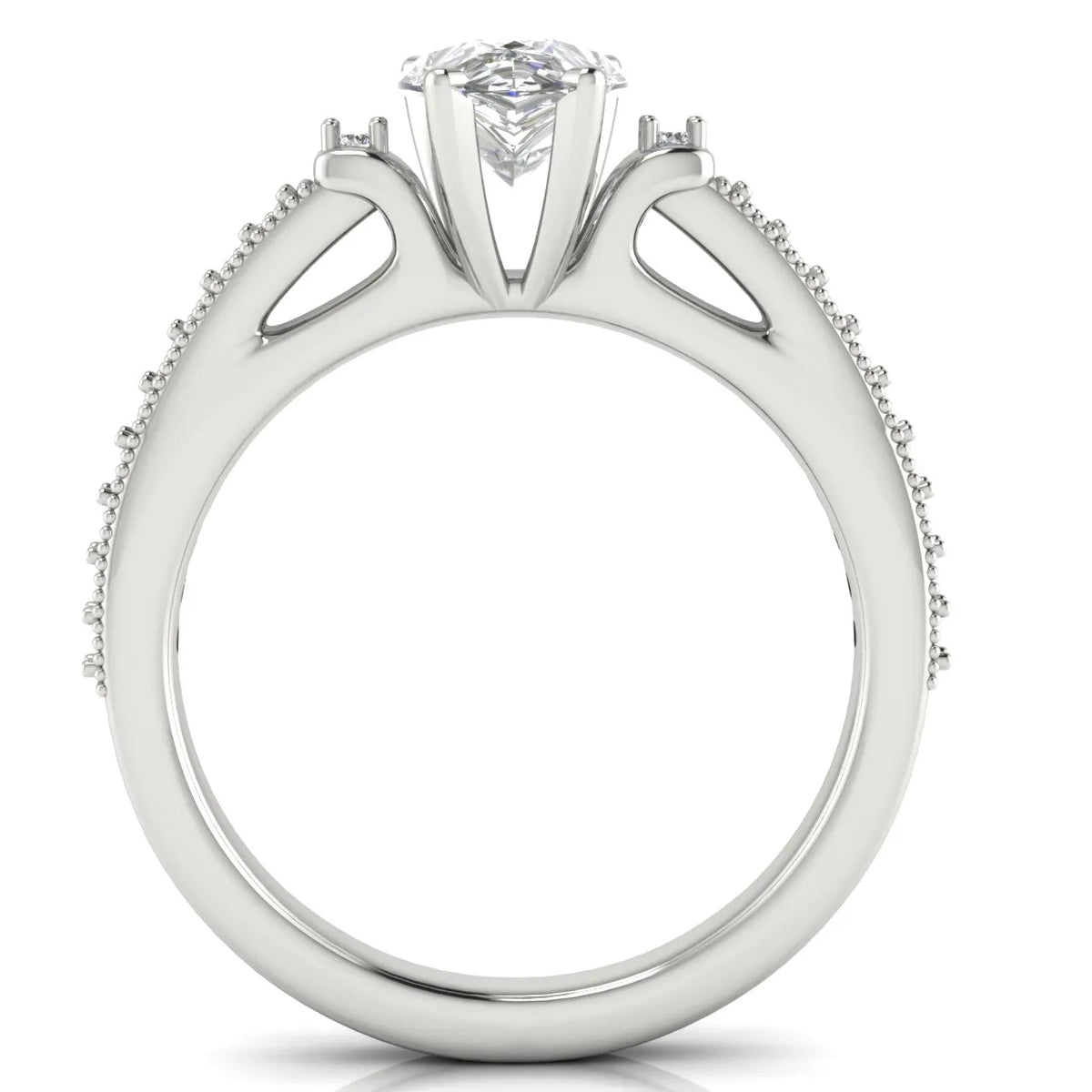 Vintage-Inspired Solitaire Ring with Accent Stone Details