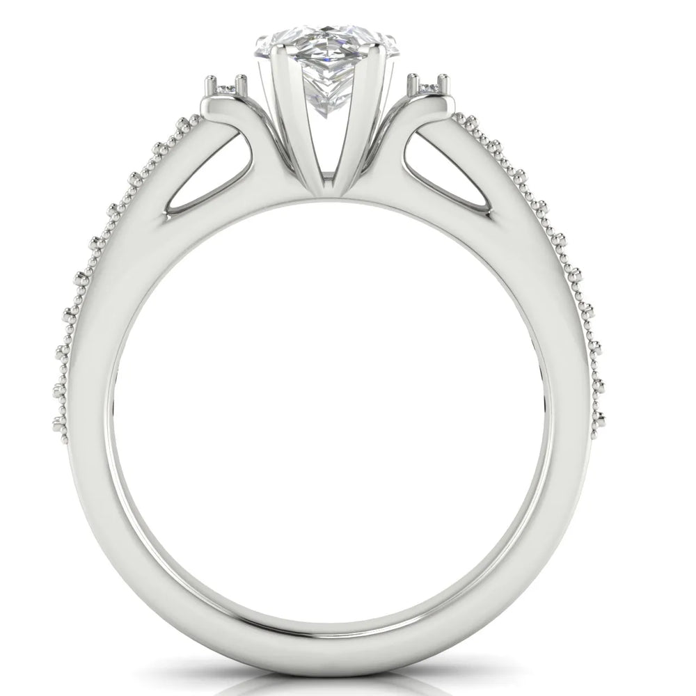 Vintage-Inspired Solitaire Ring with Accent Stone Details