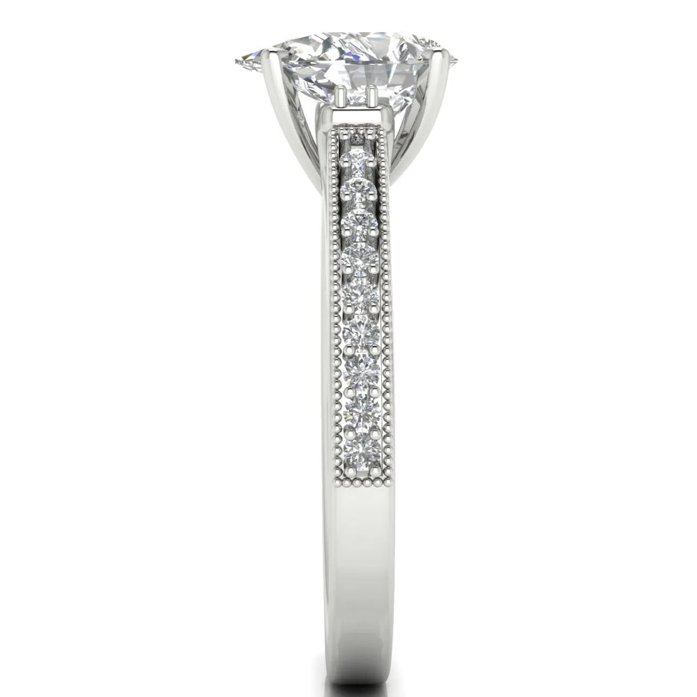 Vintage-Inspired Solitaire Ring with Accent Stone Details