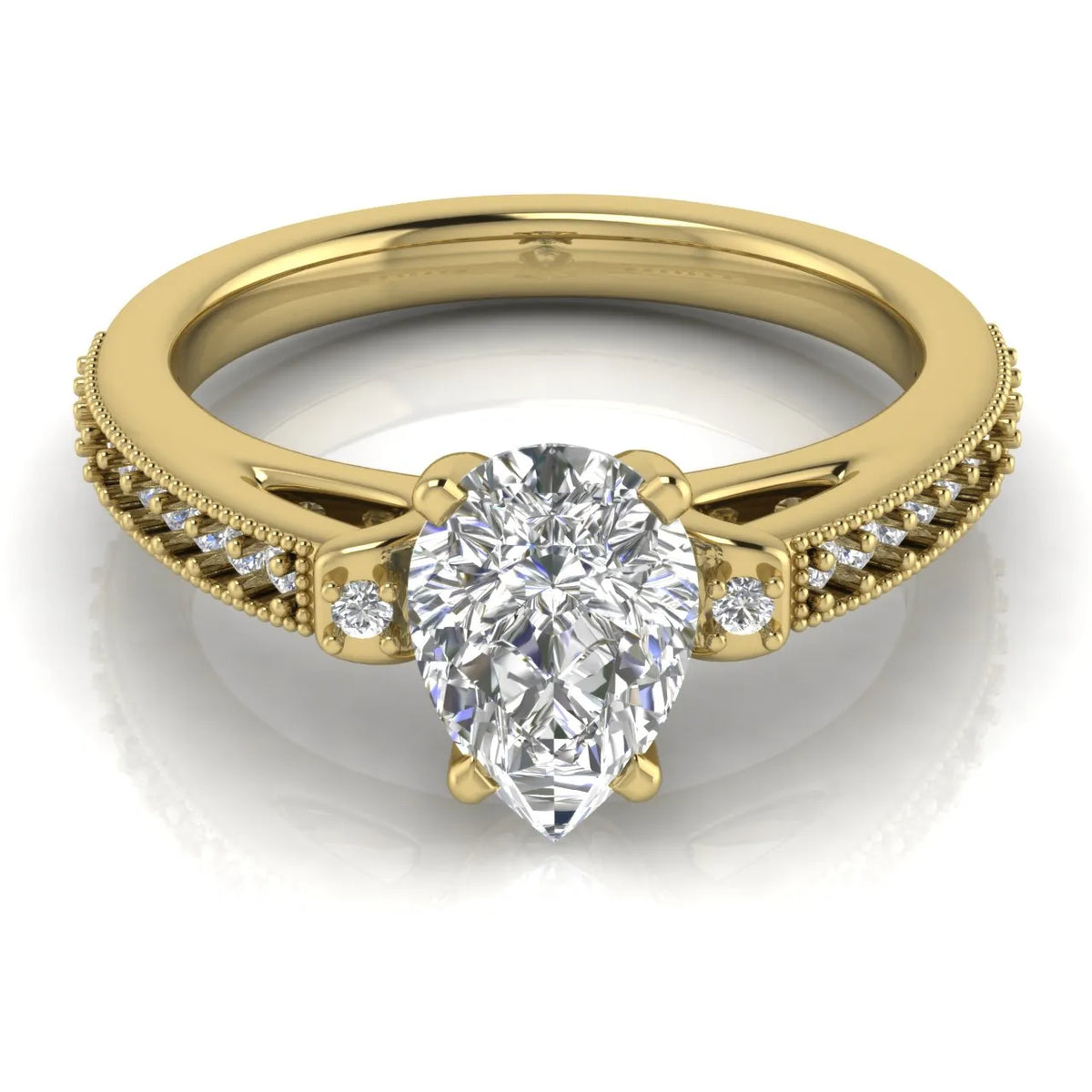 Vintage-Inspired Solitaire Ring with Accent Stone Details