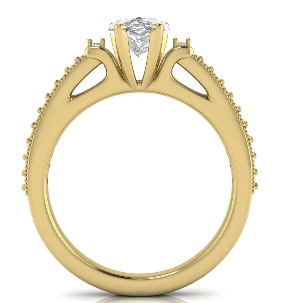 Vintage-Inspired Solitaire Ring with Accent Stone Details