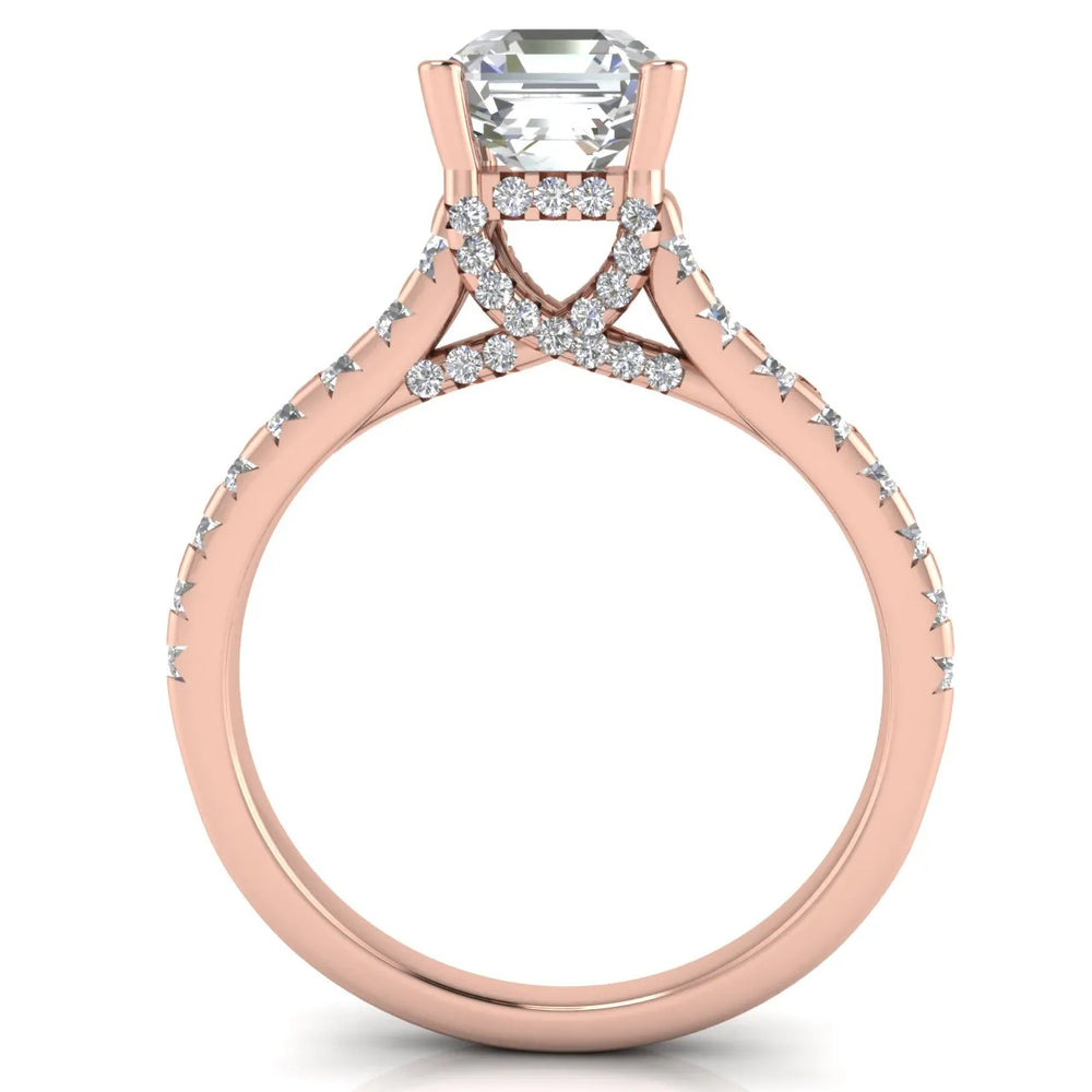 Classic Pavé Accent Solitaire Ring