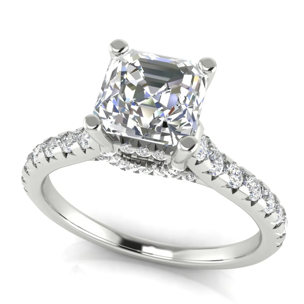 Classic Pavé Accent Solitaire Ring