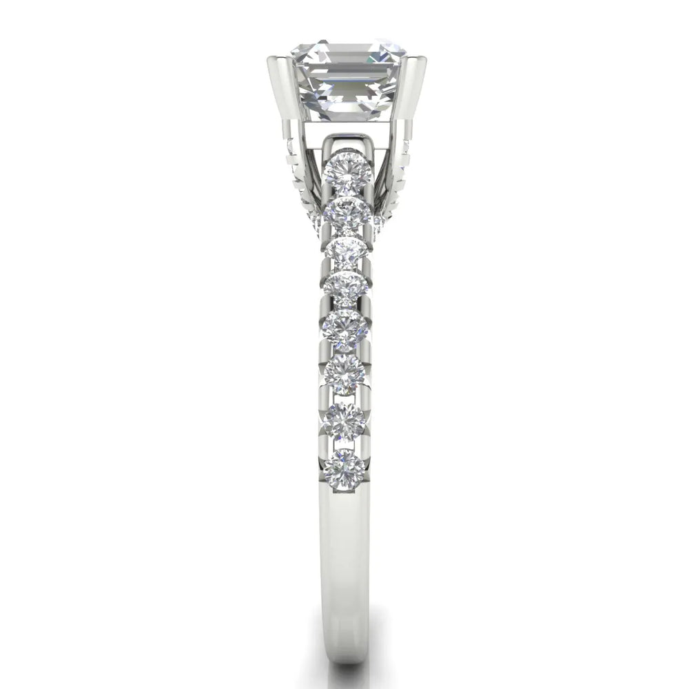 Classic Pavé Accent Solitaire Ring