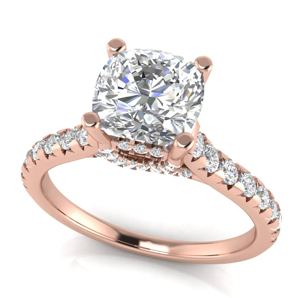 Classic Pavé Accent Solitaire Ring