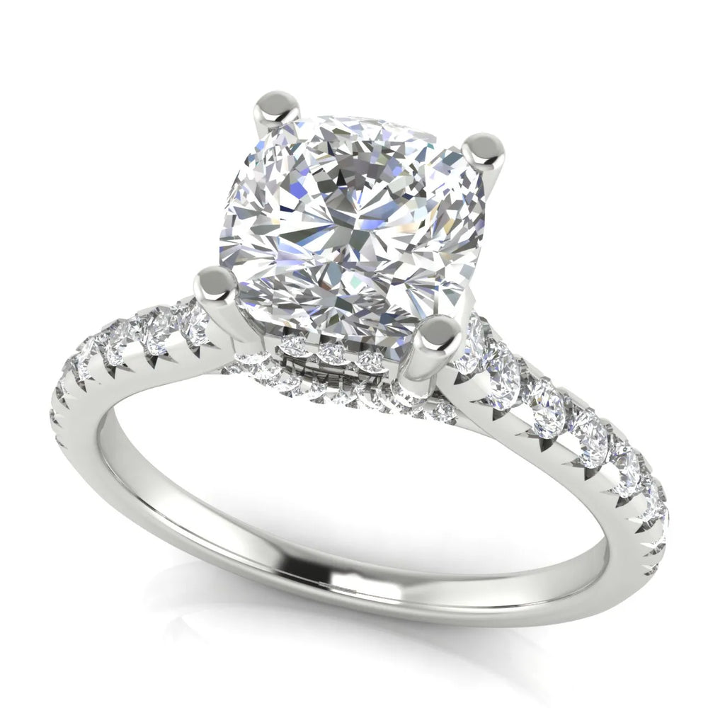 Classic Pavé Accent Solitaire Ring