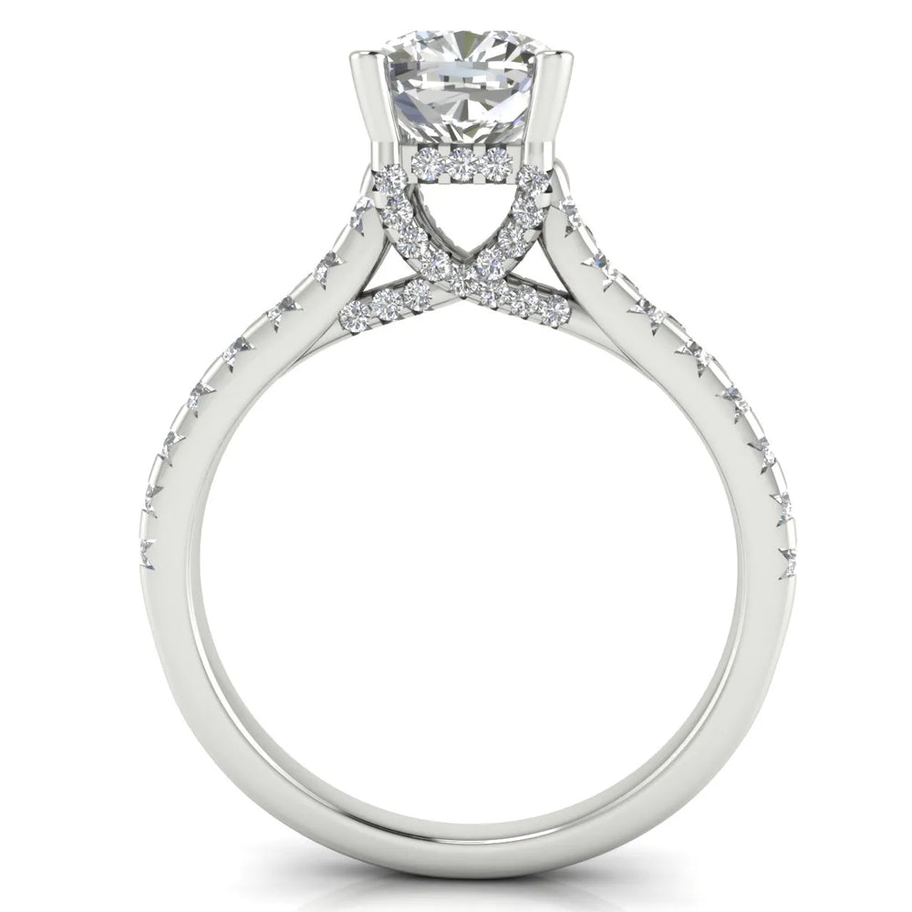 Classic Pavé Accent Solitaire Ring