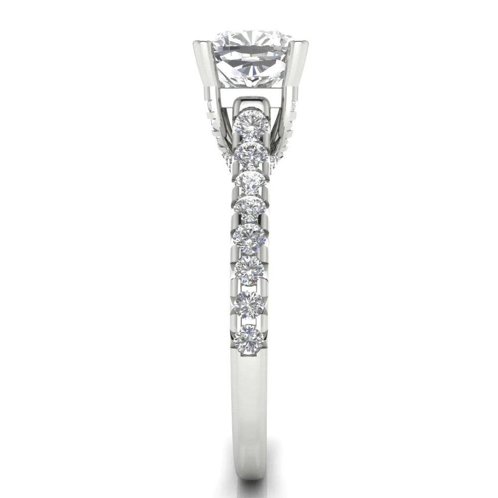Classic Pavé Accent Solitaire Ring