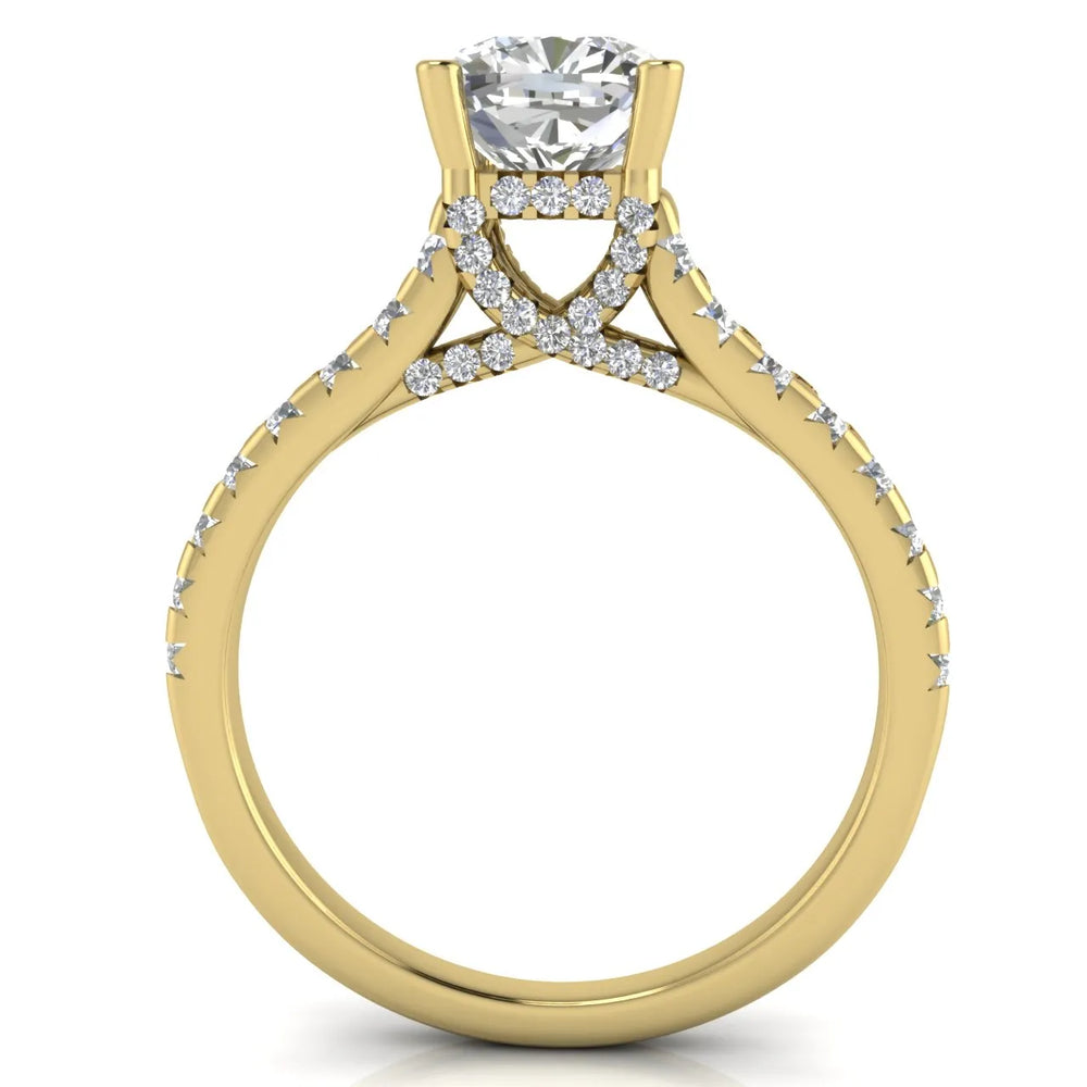 Classic Pavé Accent Solitaire Ring
