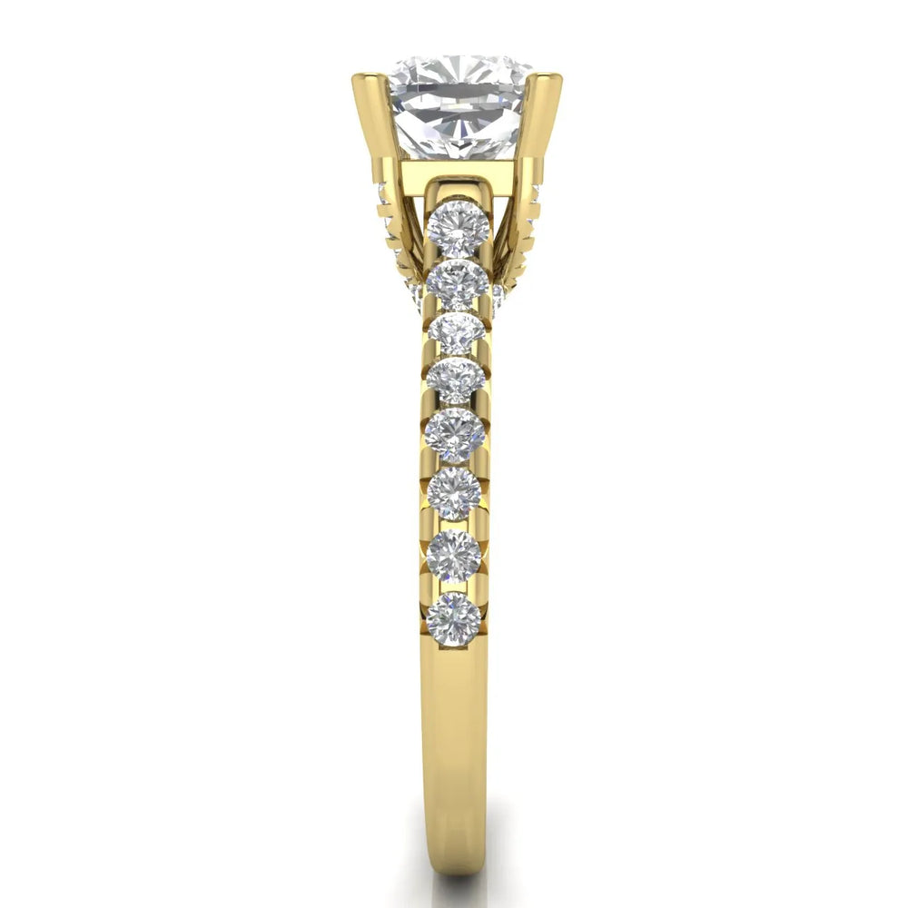 Classic Pavé Accent Solitaire Ring