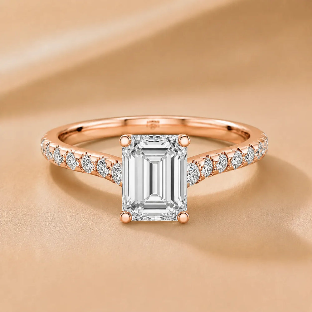 Classic Pavé Accent Solitaire Ring