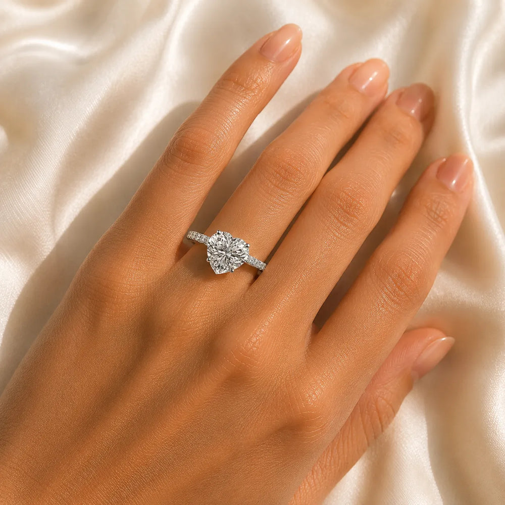 Classic Pavé Accent Solitaire Ring