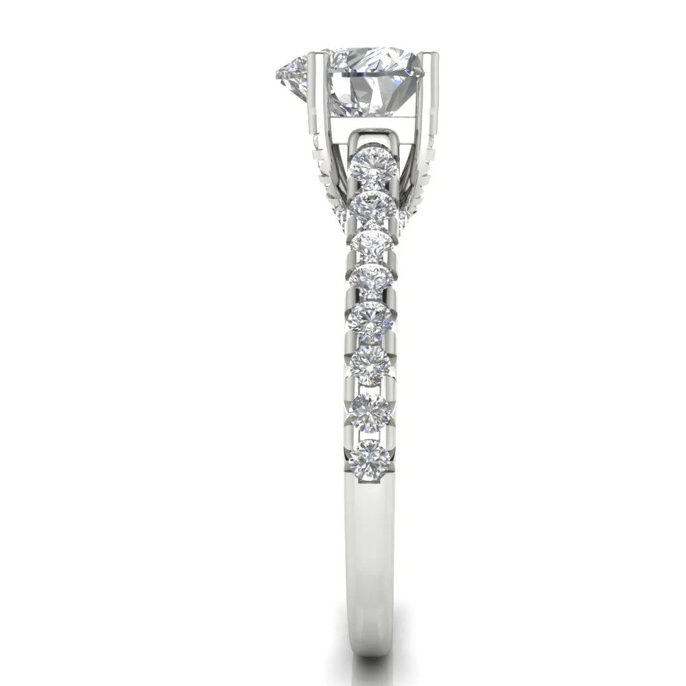 Classic Pavé Accent Solitaire Ring