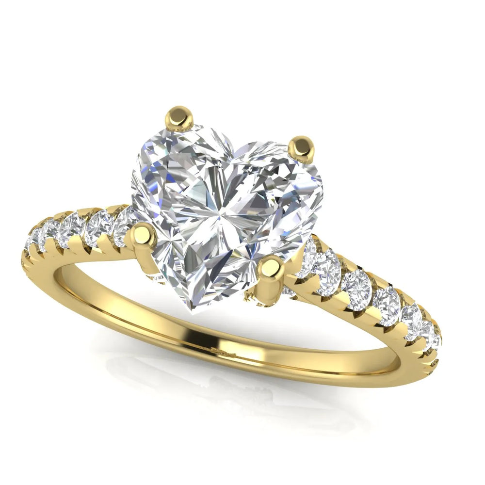 Classic Pavé Accent Solitaire Ring