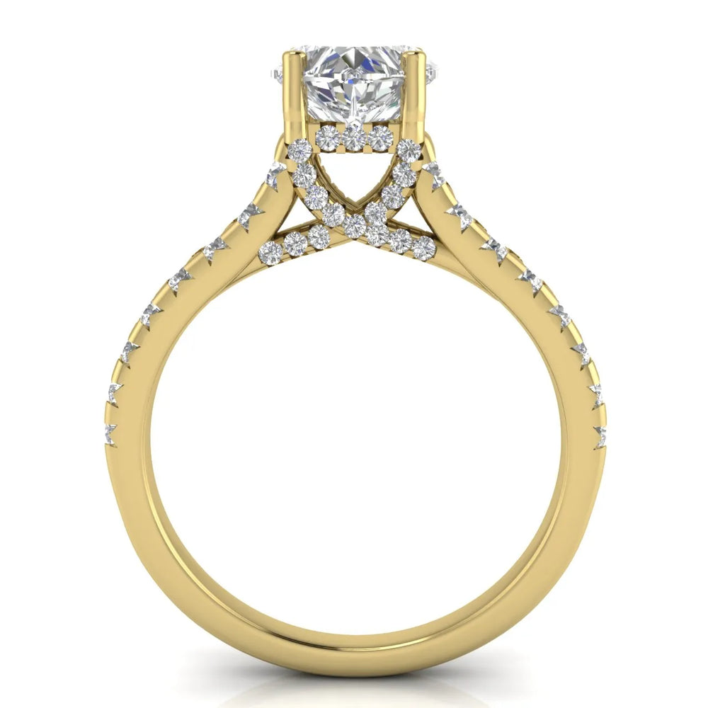 Classic Pavé Accent Solitaire Ring