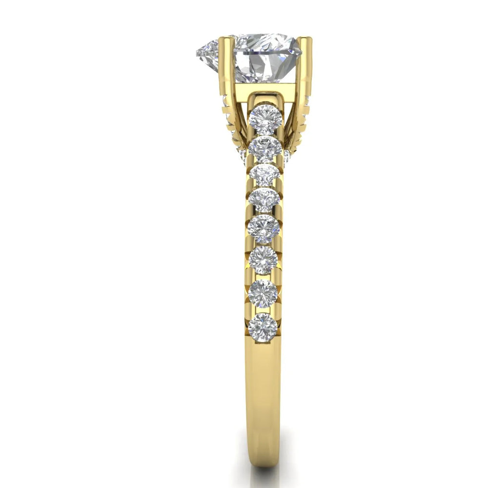 Classic Pavé Accent Solitaire Ring