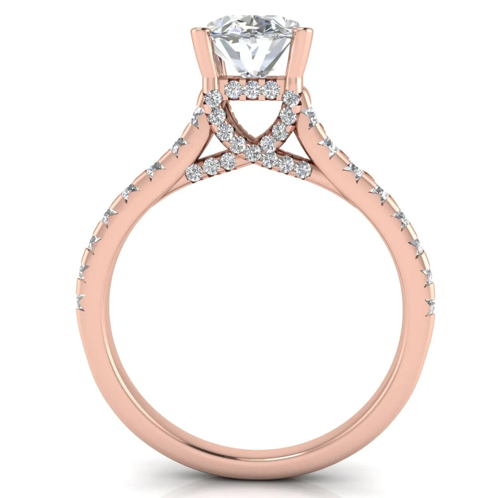 Classic Pavé Accent Solitaire Ring