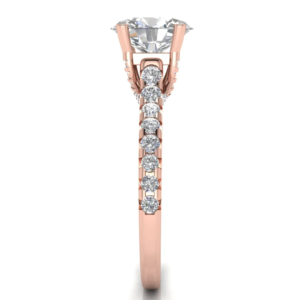 Classic Pavé Accent Solitaire Ring