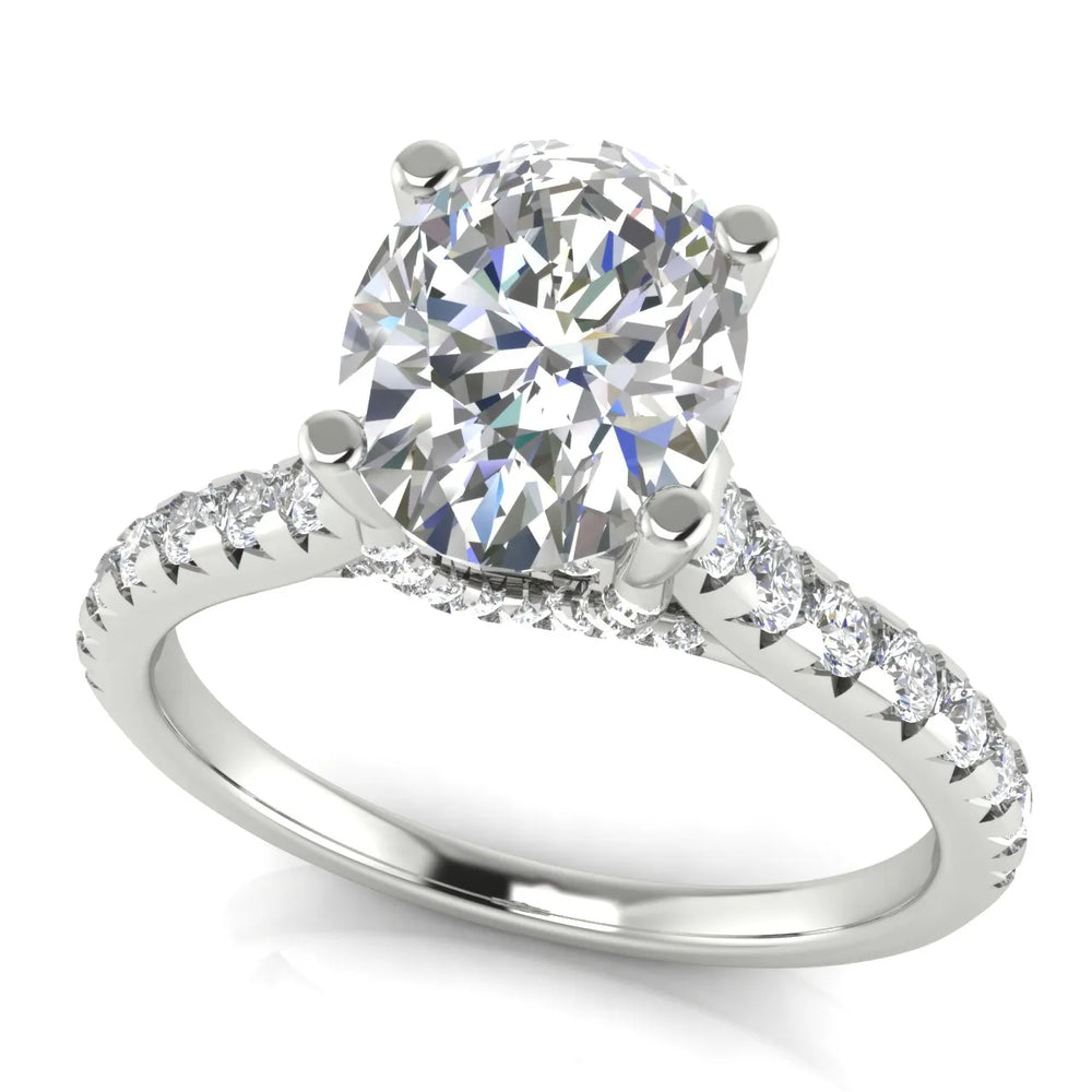 Classic Pavé Accent Solitaire Ring